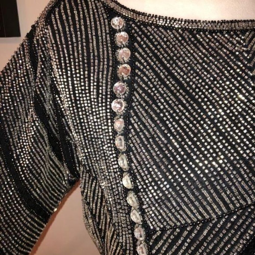 Skirt Set Womens Size Small S Vintage Beaded High Quality Elastic Waist Black - Picture 8 of 16